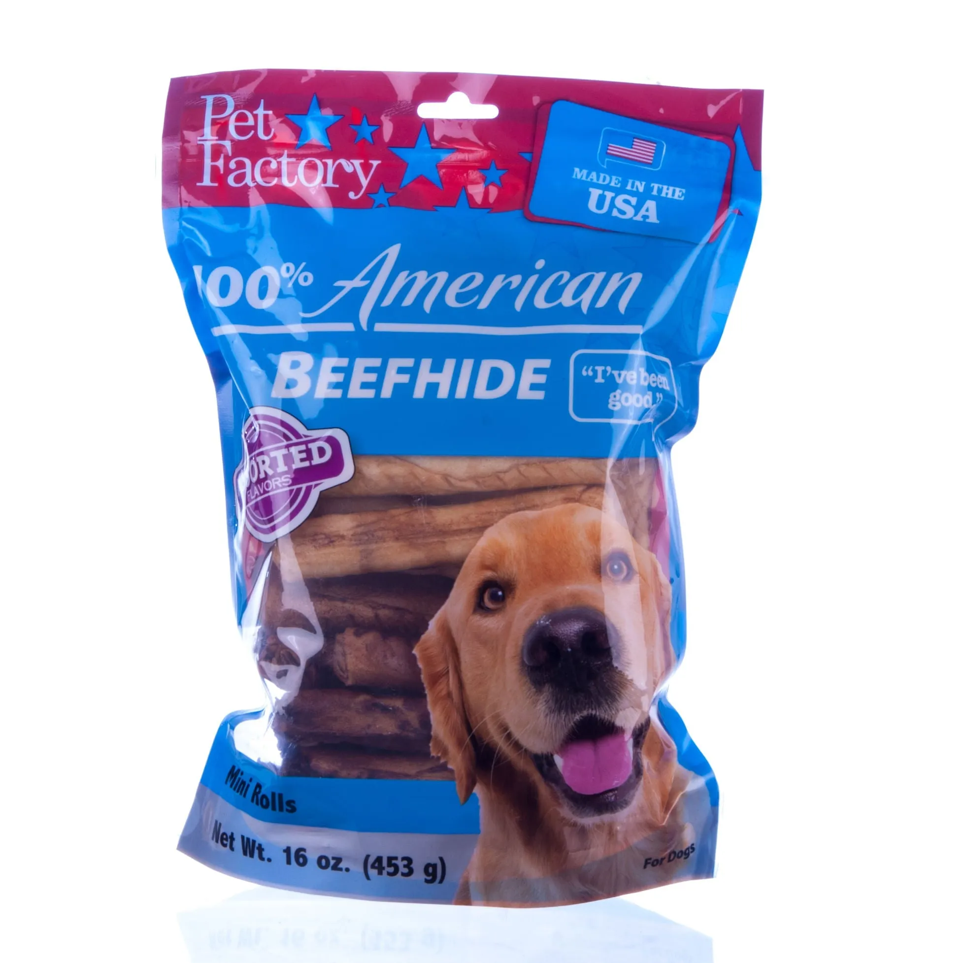 100% American Beefhide, Assorted 5" Beef & Chicken Flavors, 18 pk