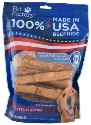 100% American Beefhide, Assorted 5" Beef & Chicken Flavors, 18 pk