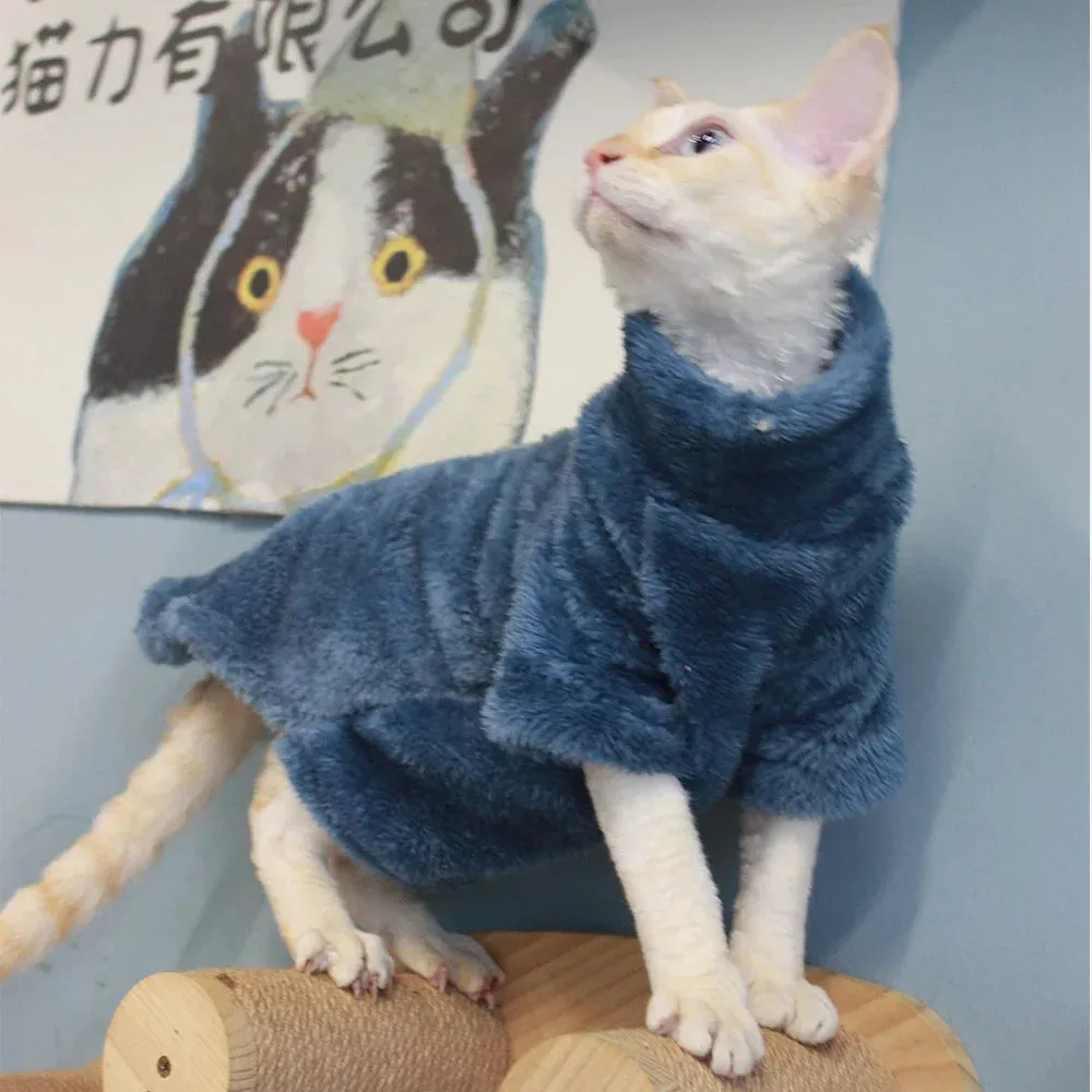 2024 New Cat Sweater | Winter Fashion Thickening Warm Sphynx Clothes | Home Comfortable Winter Dog Clothes for Devon & Puppies