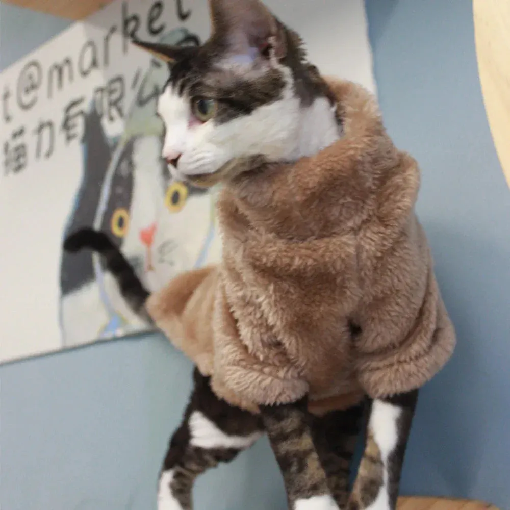 2024 New Cat Sweater | Winter Fashion Thickening Warm Sphynx Clothes | Home Comfortable Winter Dog Clothes for Devon & Puppies