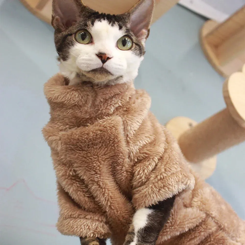 2024 New Cat Sweater | Winter Fashion Thickening Warm Sphynx Clothes | Home Comfortable Winter Dog Clothes for Devon & Puppies