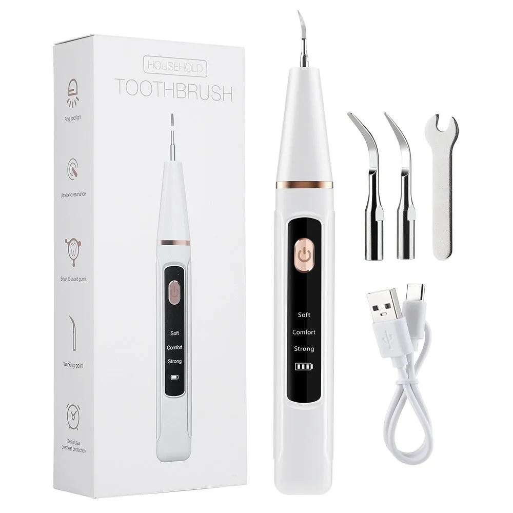 3-Speed Ultrasonic Electric Dental Cleaner with LED Light & Type-C Charging | Professional Plaque Remover Kit