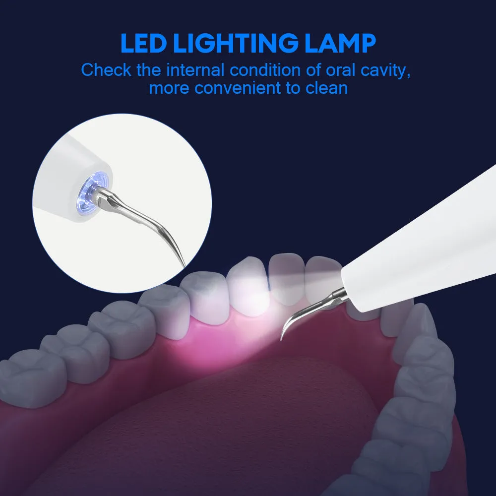 3-Speed Ultrasonic Electric Dental Cleaner with LED Light & Type-C Charging | Professional Plaque Remover Kit