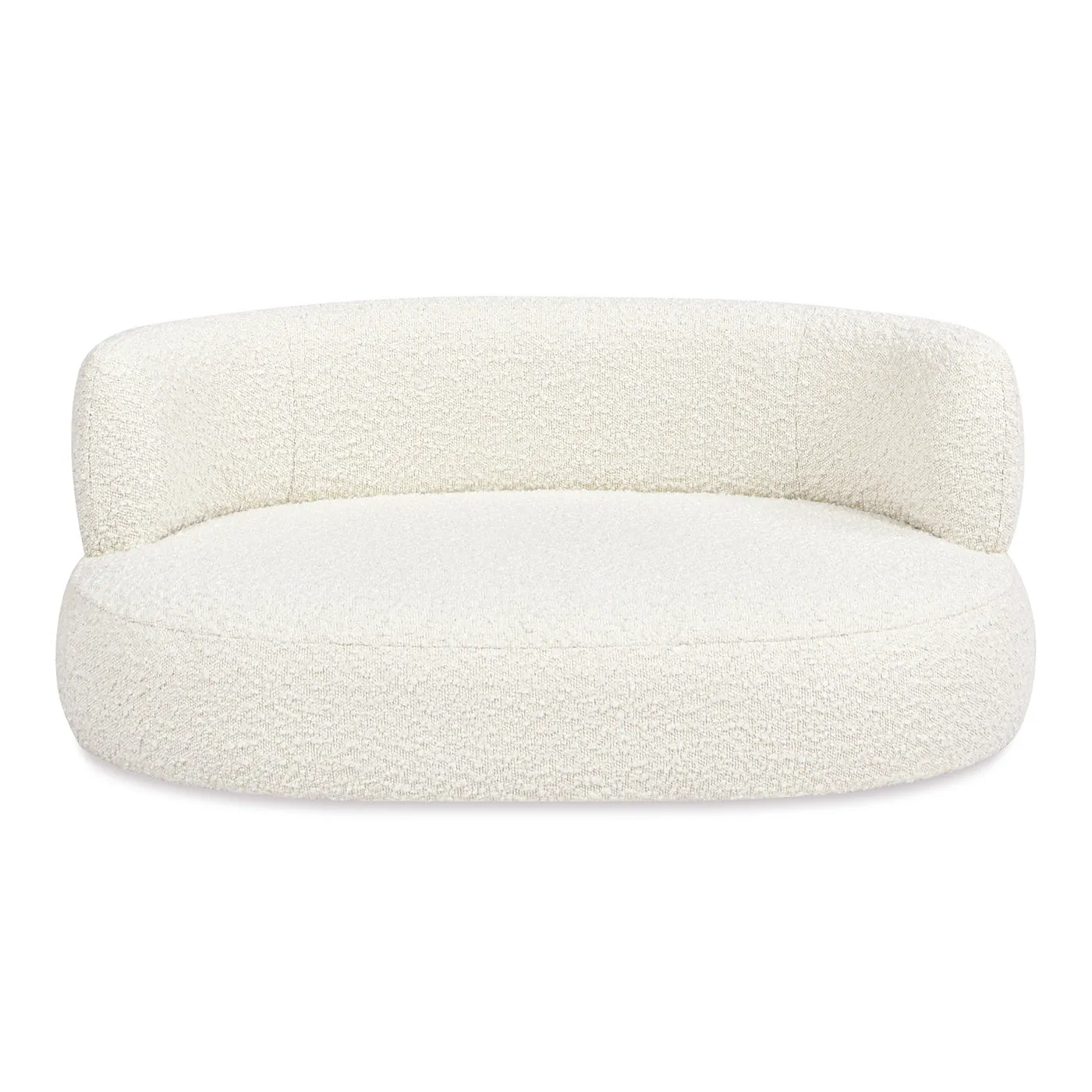 36" Curved Dog Sofa Bed, Medium, Ivory White Boucle - Supportive & Stylish for Pets up to 150 lbs