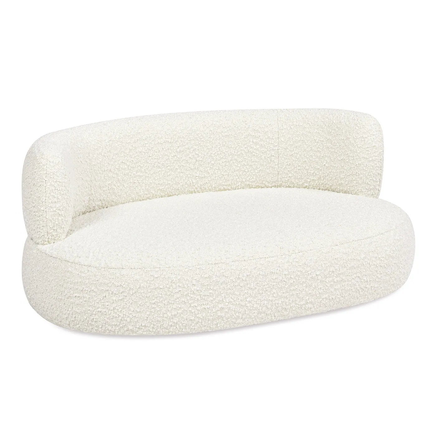 36" Curved Dog Sofa Bed, Medium, Ivory White Boucle - Supportive & Stylish for Pets up to 150 lbs