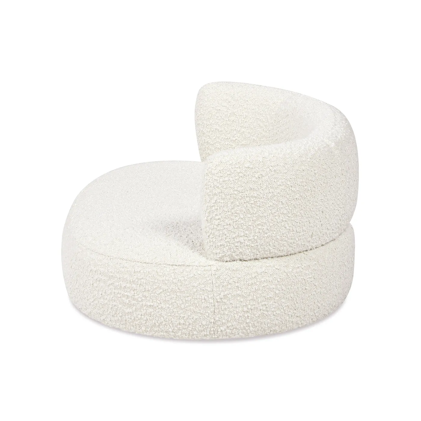 36" Curved Dog Sofa Bed, Medium, Ivory White Boucle - Supportive & Stylish for Pets up to 150 lbs