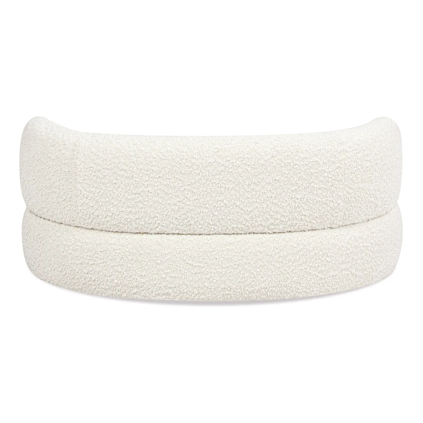 36" Curved Dog Sofa Bed, Medium, Ivory White Boucle - Supportive & Stylish for Pets up to 150 lbs