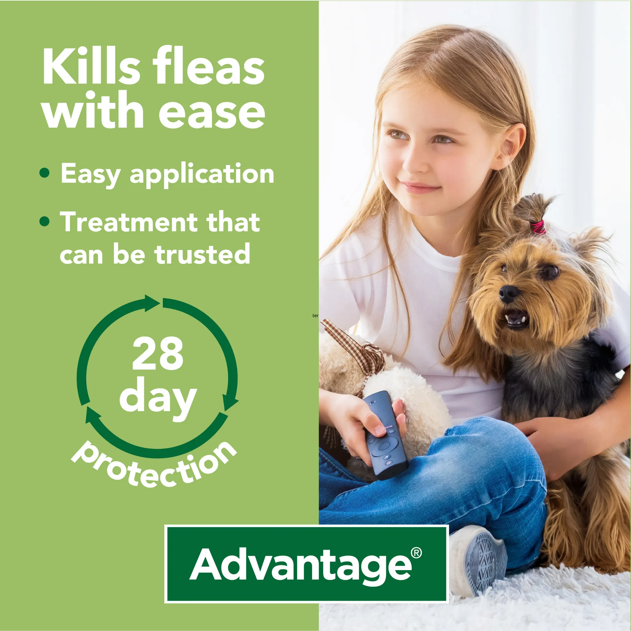 Advantage 400, 4 Week Spot-On Flea Treatment For Large Dogs - 25-40kg - 4 Pipettes