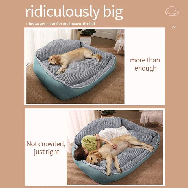 AiroPaws™ Widen & Thicken Removable Washable Anxiety Dog Bed for Large Dogs | Human-Size Dog Bed