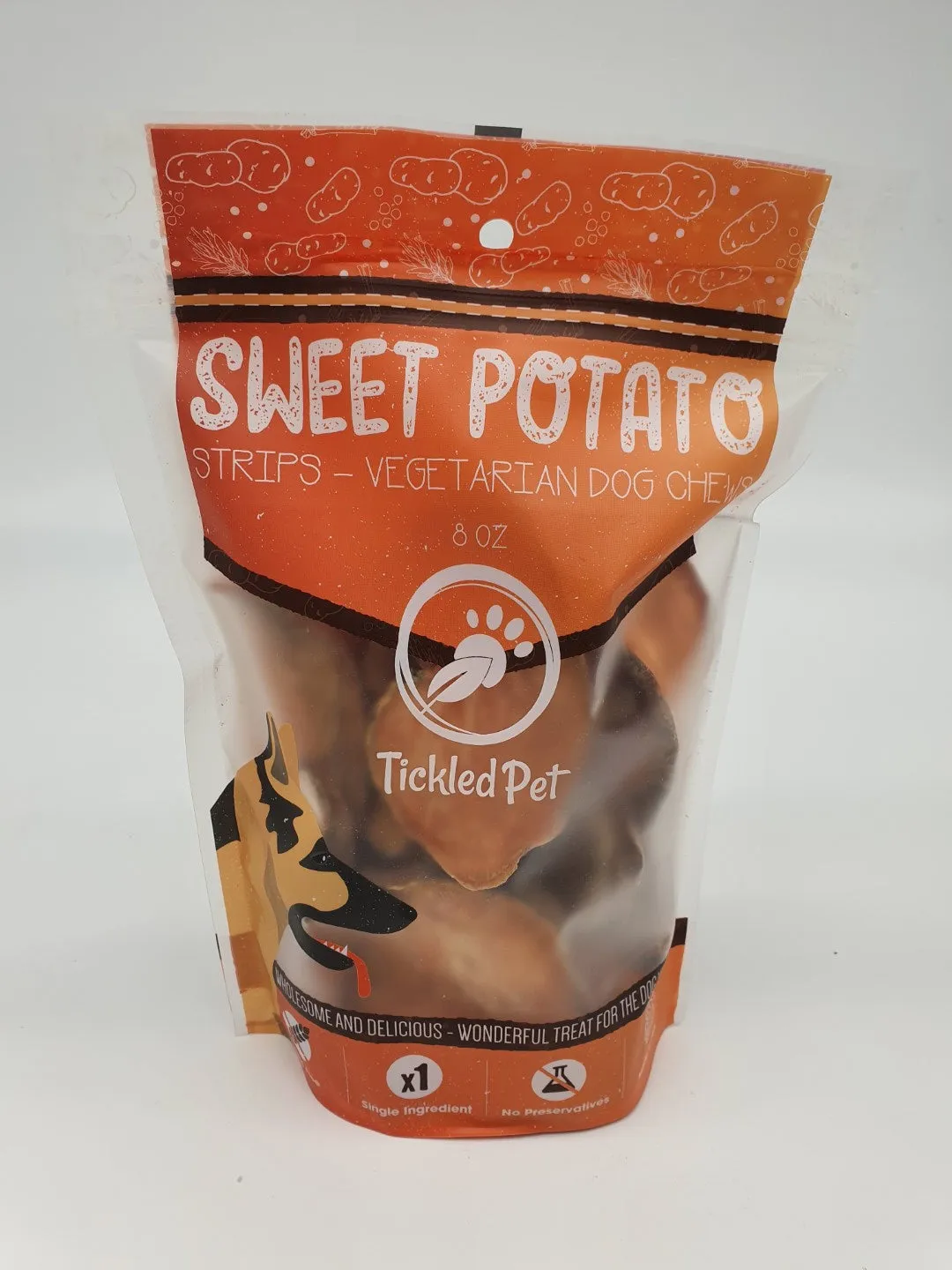 American Sweet Potato Strips 8oz Natural Tough Rawhide Alternative | Dog Treats