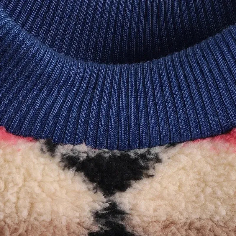 Autumn and Winter Cat & Dog Clothes | Cute Striped Plush Polyester Sweatshirt | Durable & Stain-Resistant Pet Sweater