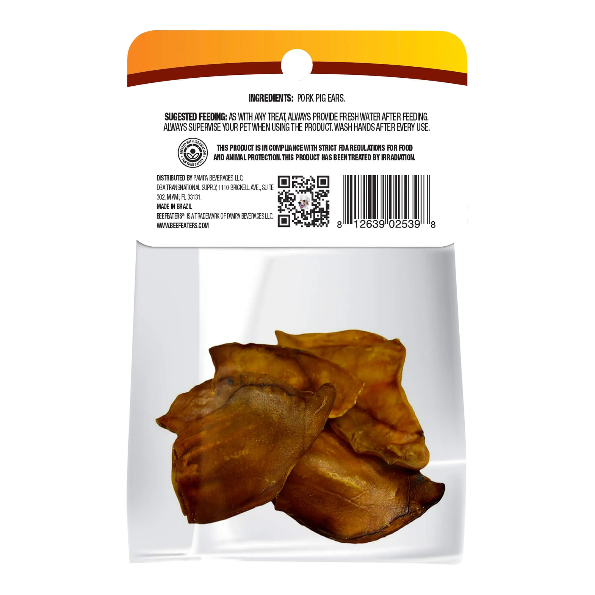Beefeaters Pig Ears, 4 Halves, Case of 6