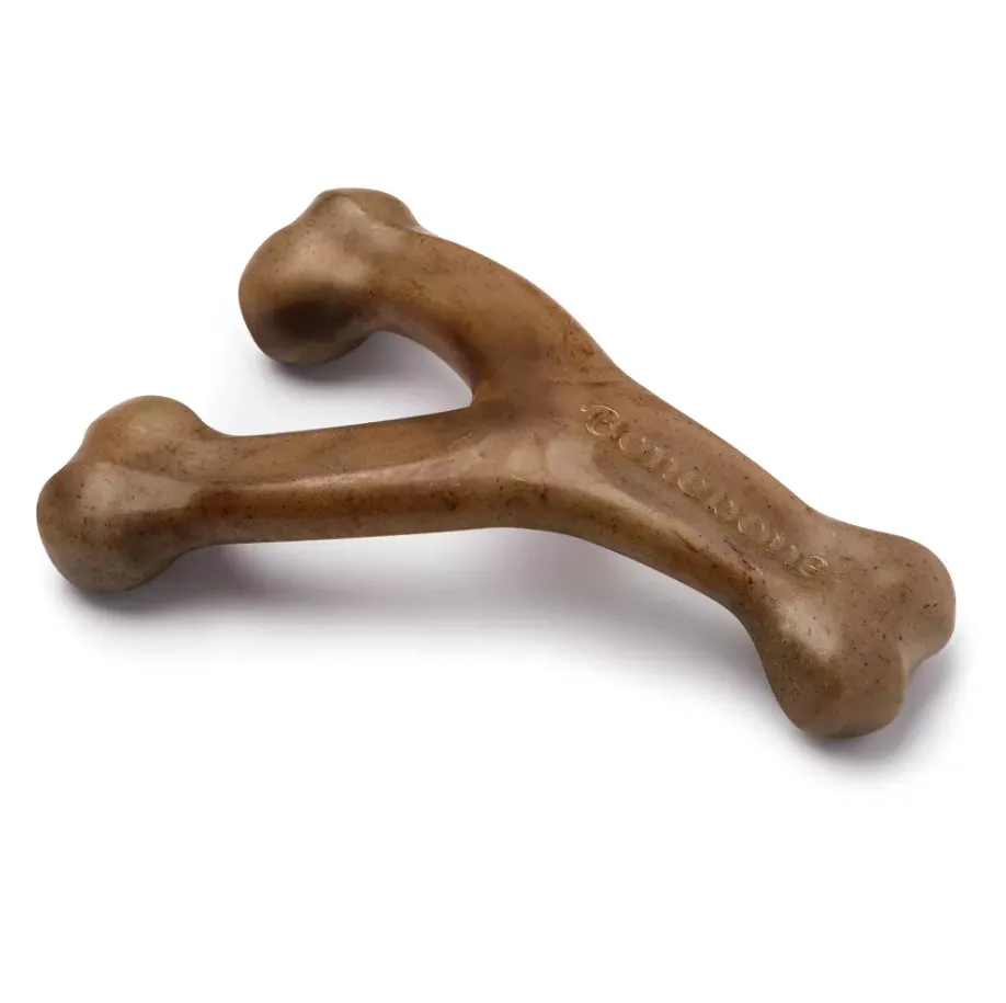 Benebone Bacon Wishbone Dog Chew Toy - Size Medium