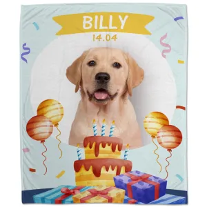 Birthday Paw Custom Pet Fleece Blanket