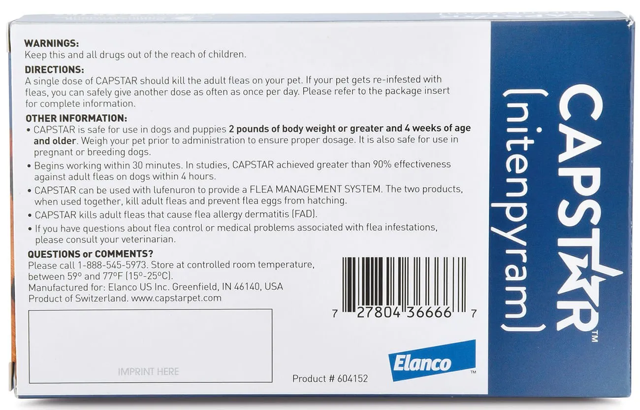 Capstar Oral Flea Treatment for Dogs