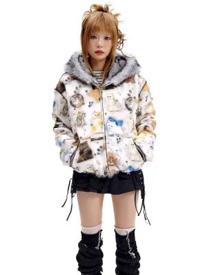 Cat print reversible sweater【s0000010503】