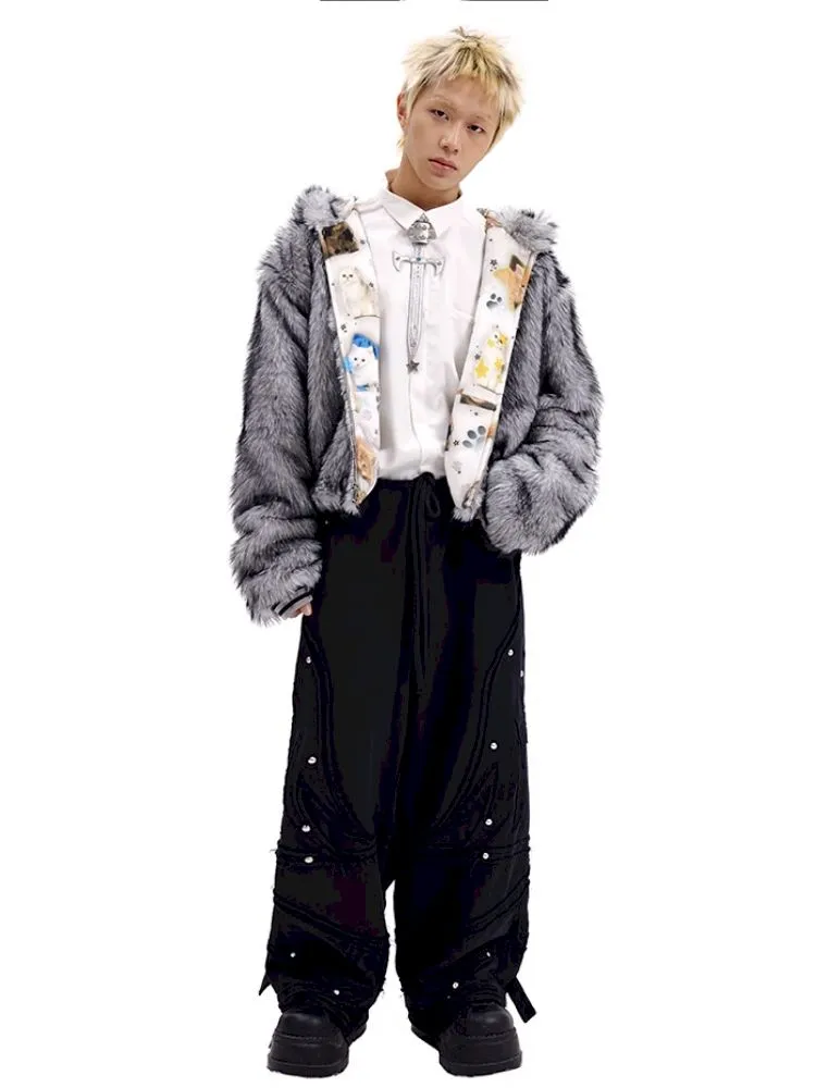Cat print reversible sweater【s0000010503】