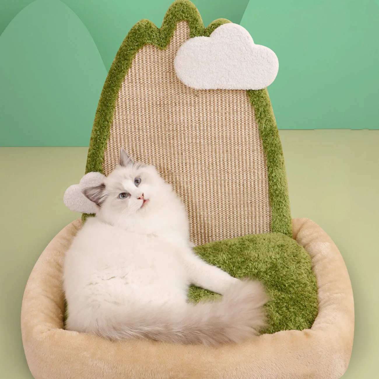 Cat Scratcher Bed Durable Cute with Cat Scratching Sisal Pads