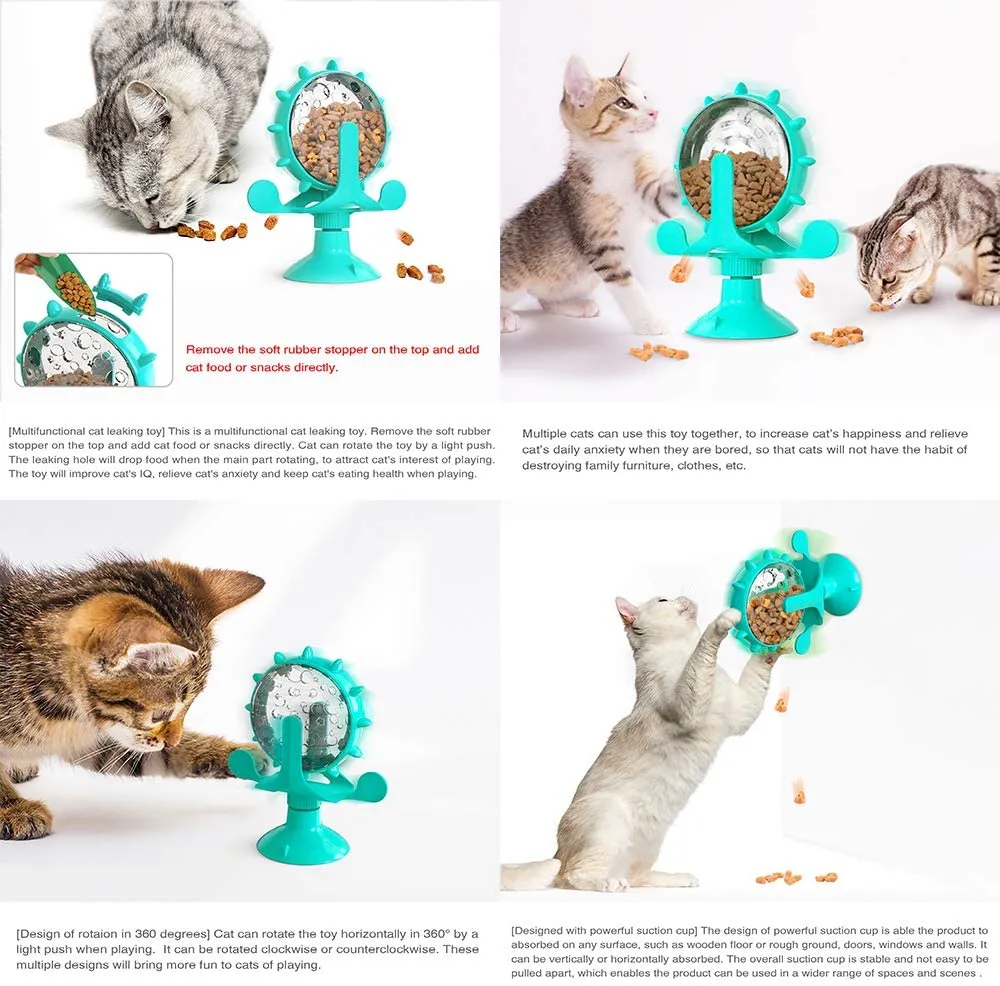 Cat Toys Dog Cat Feeding Interactive Wheel Toy