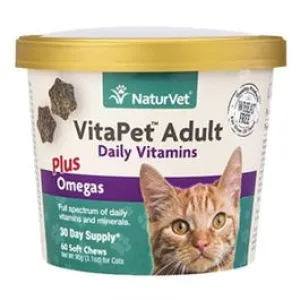 Cat Vitamins   Omegas, Adult Soft Chews, 60-Ct.