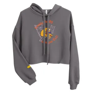 CatDog Really Love You Cat Women's Cropped Hooded Sweatshirt