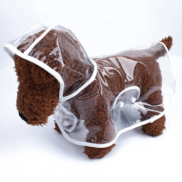 Clear Vinyl Pet Dog Raincoat