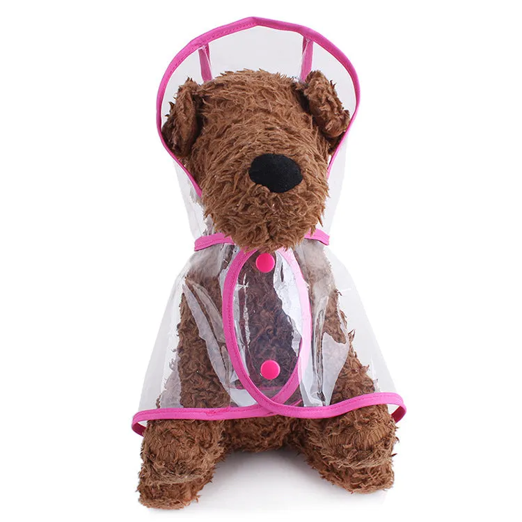 Clear Vinyl Pet Dog Raincoat