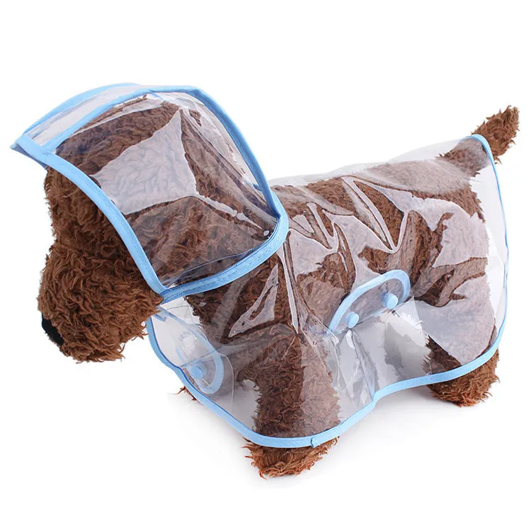 Clear Vinyl Pet Dog Raincoat