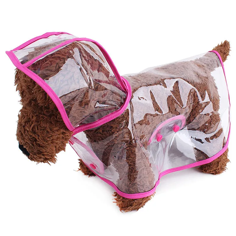 Clear Vinyl Pet Dog Raincoat