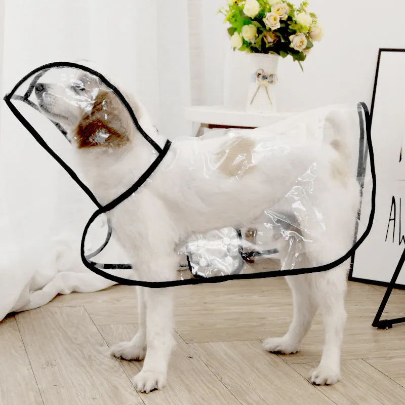 Clear Vinyl Pet Dog Raincoat