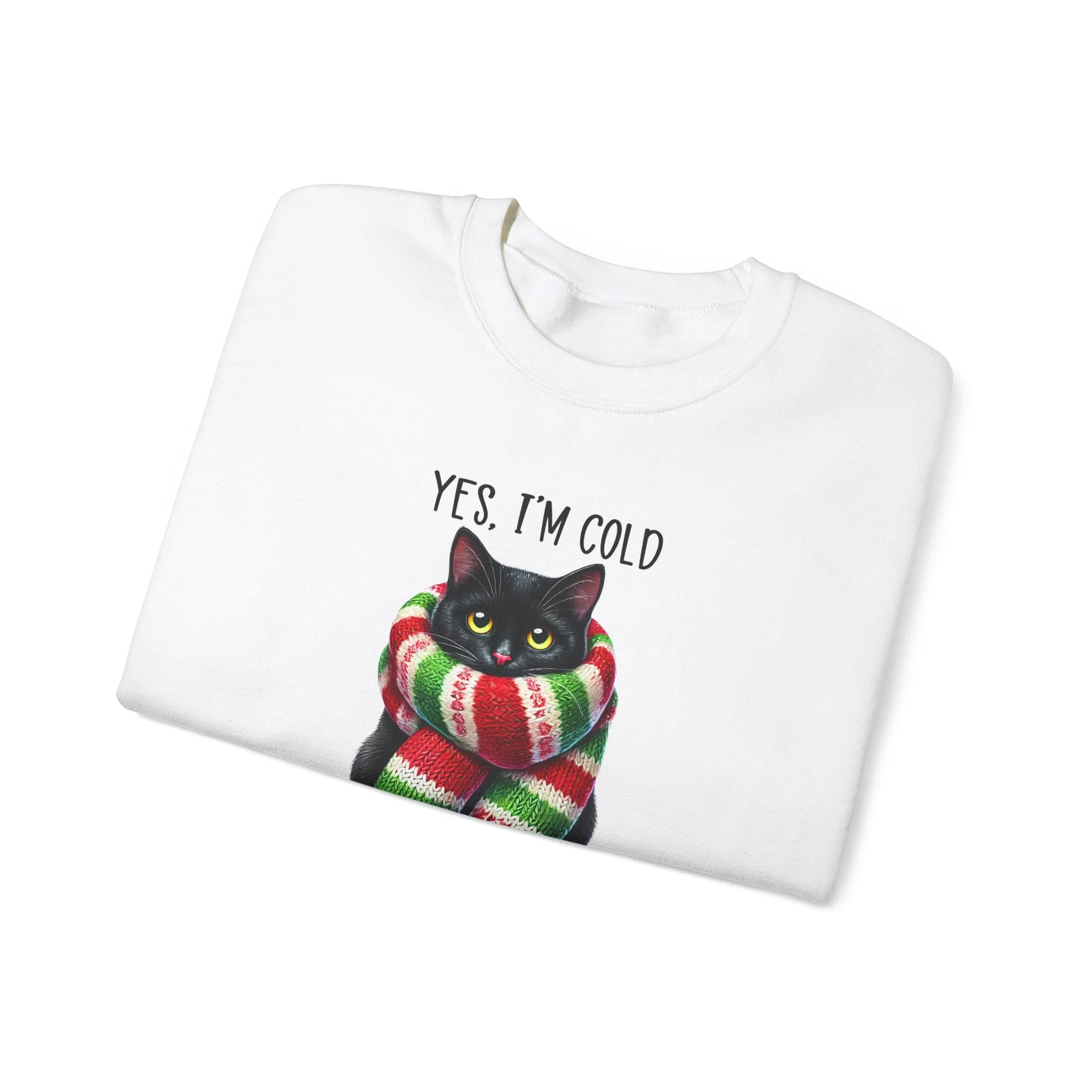 Cozy Cat Sweatshirt - Yes, I'm Cold Design