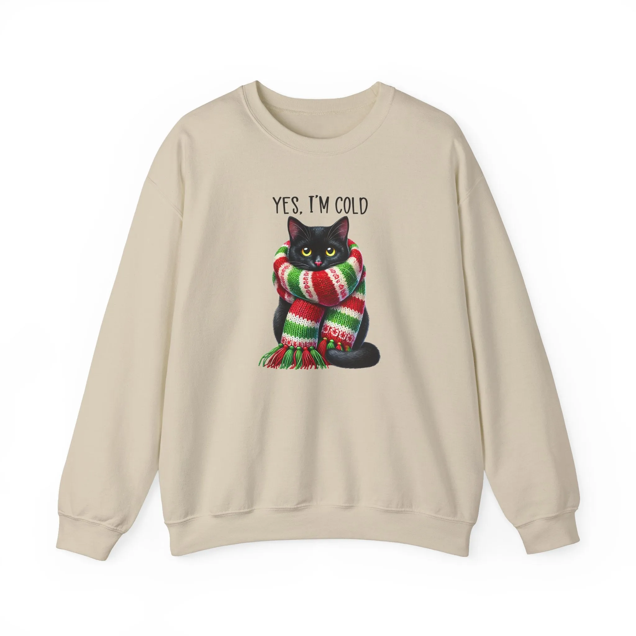 Cozy Cat Sweatshirt - Yes, I'm Cold Design