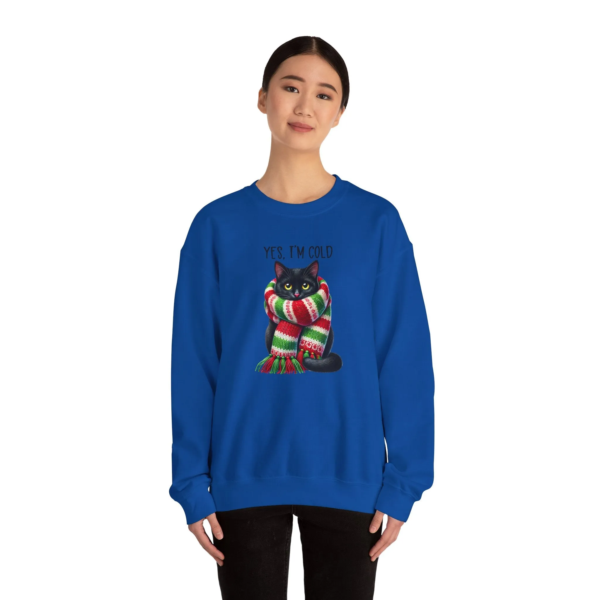 Cozy Cat Sweatshirt - Yes, I'm Cold Design