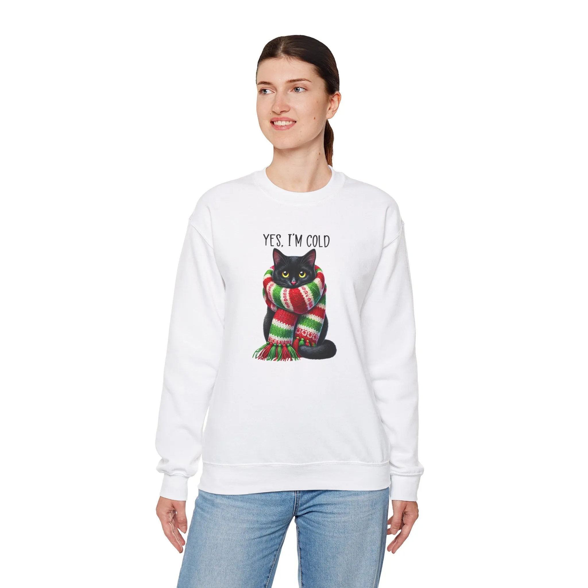 Cozy Cat Sweatshirt - Yes, I'm Cold Design