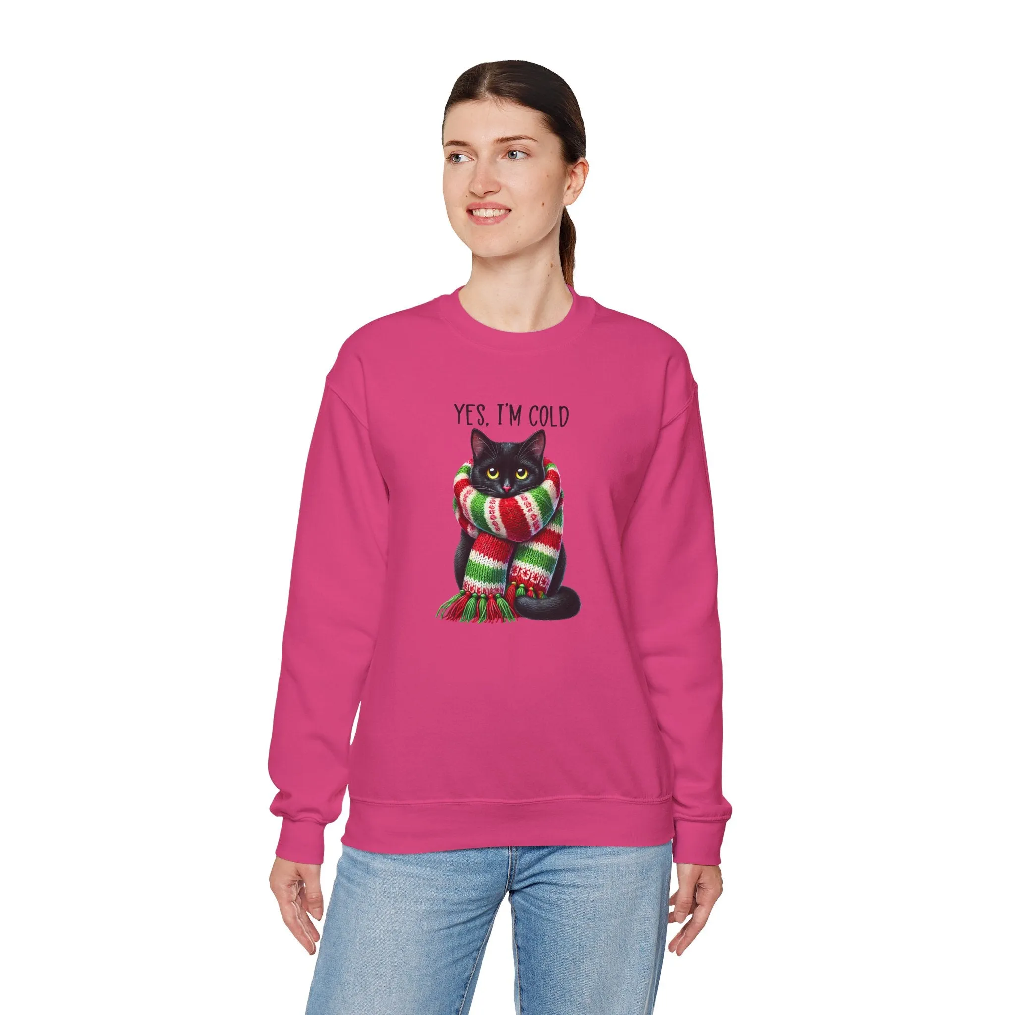 Cozy Cat Sweatshirt - Yes, I'm Cold Design