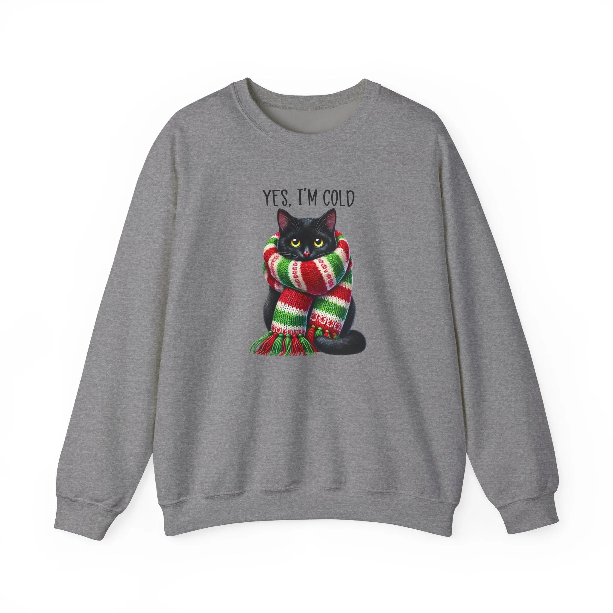 Cozy Cat Sweatshirt - Yes, I'm Cold Design