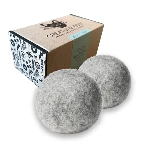 Creature ECO 100% Organic Wool Dog Balls 2-Pack - All Natural Soft Large Dog Ball- Eco Friendly Wooly Dog Toy - Safe for Your Pet & The Planet