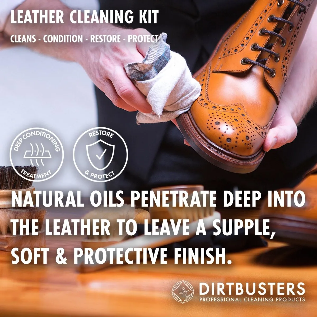 Dirtbusters Leather Clean & Condition Kit, With Lavender Oil (x2 500ml)