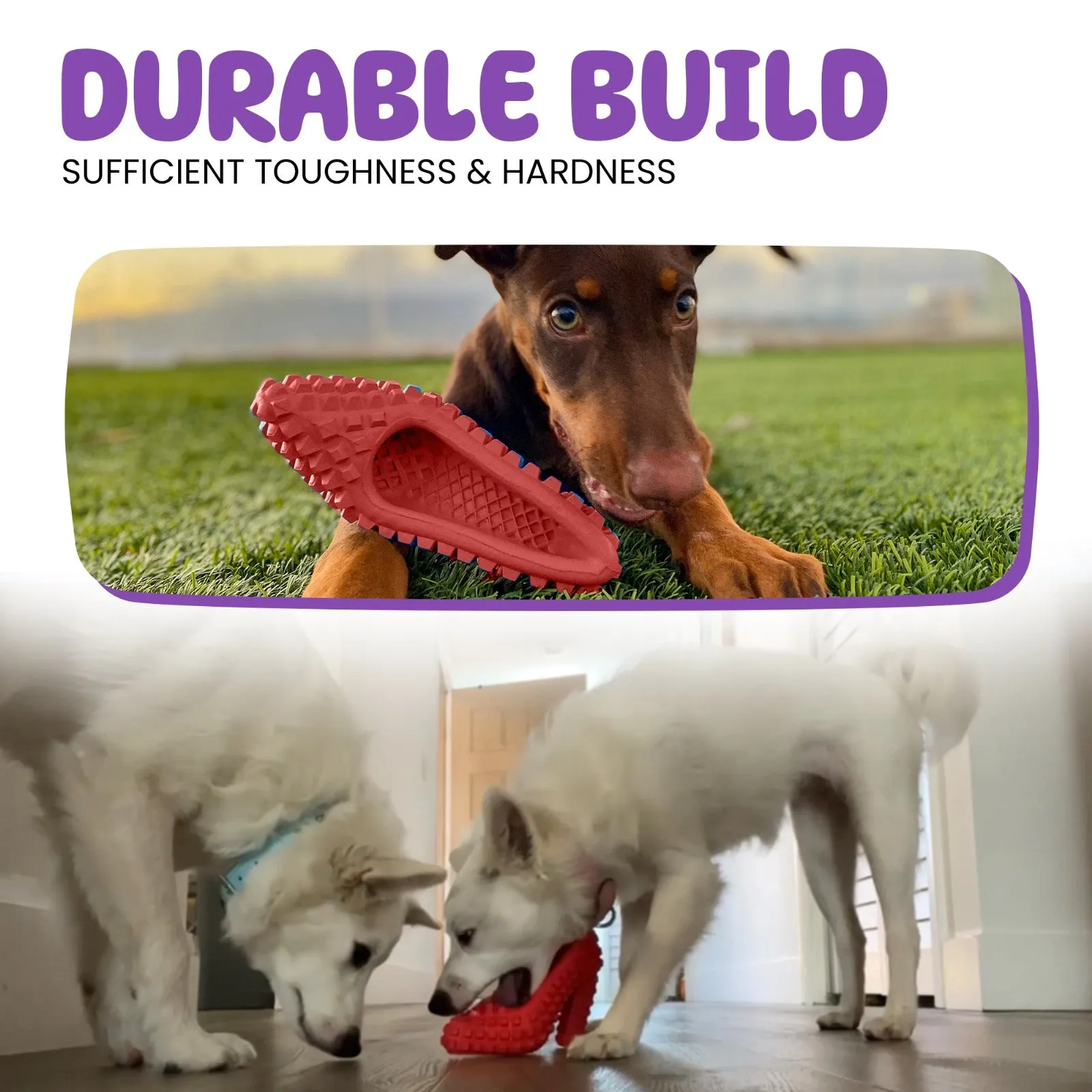 Dog Chew Toys for Aggressive Chewers - Treat Dispensing Chew Shoe Interactive Small Medium Dog Puzzle Toys
