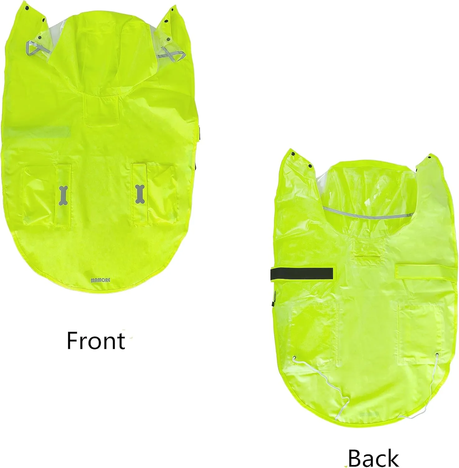 Dog Raincoat Waterproof Rain Poncho with Hoodie, High Reflective Adjustable Pet Rain Jacket with Leash Hole for Small Medium and Large Dogs (Fluorescent Green, Small)