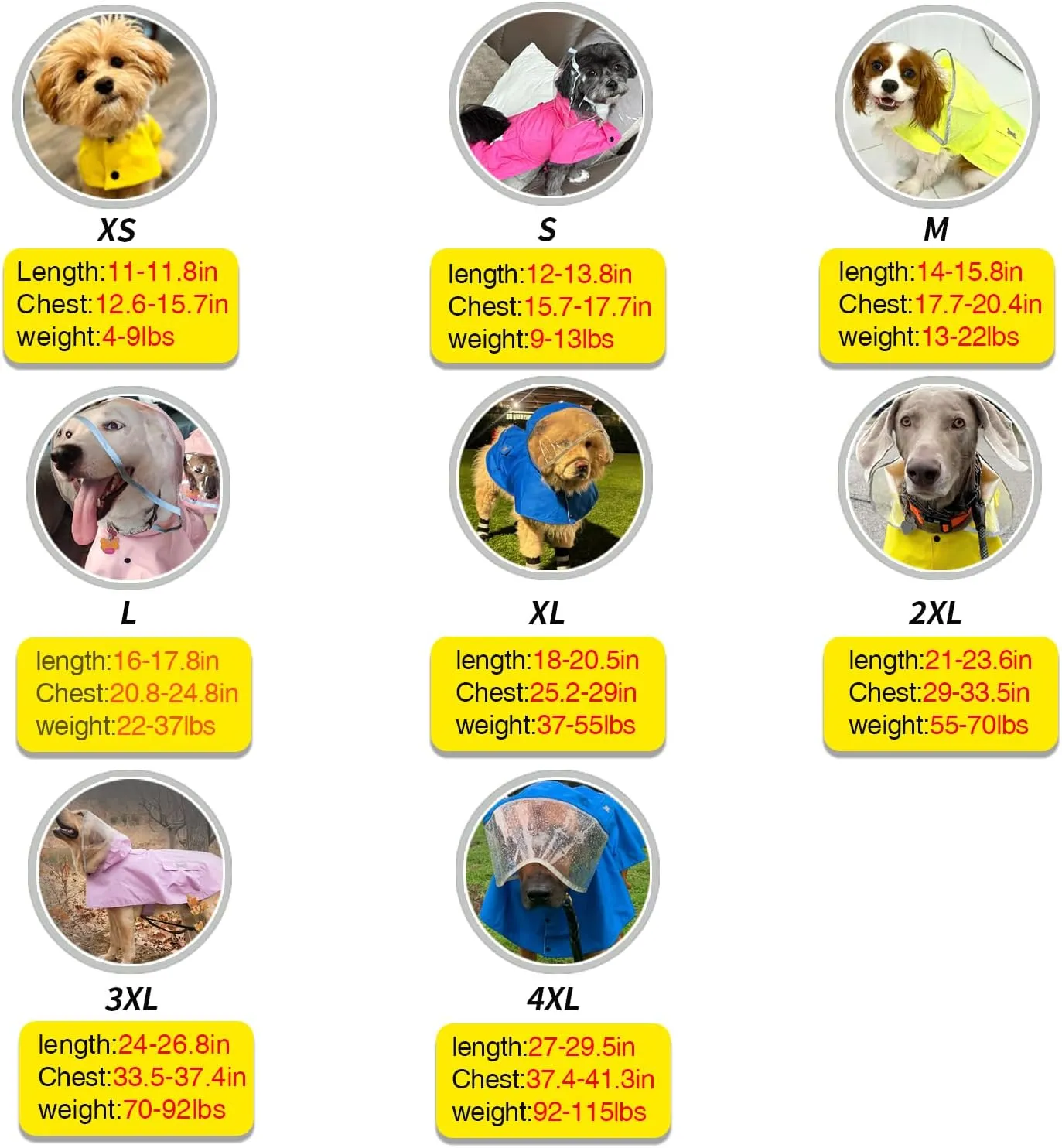Dog Raincoat Waterproof Rain Poncho with Hoodie, High Reflective Adjustable Pet Rain Jacket with Leash Hole for Small Medium and Large Dogs (Fluorescent Green, Small)