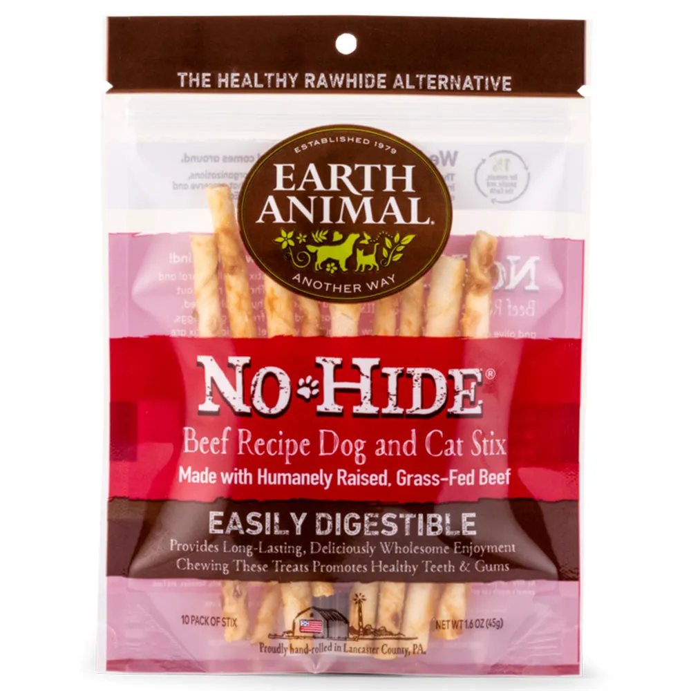 Earth Animal No Hide Beef Recipe Stix Dog Treats 3oz/10pk