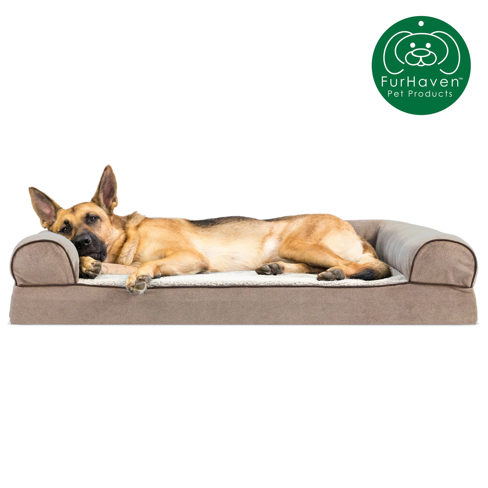 Faux Fleece & Chenille Couch Sofa-Style Pet Bed