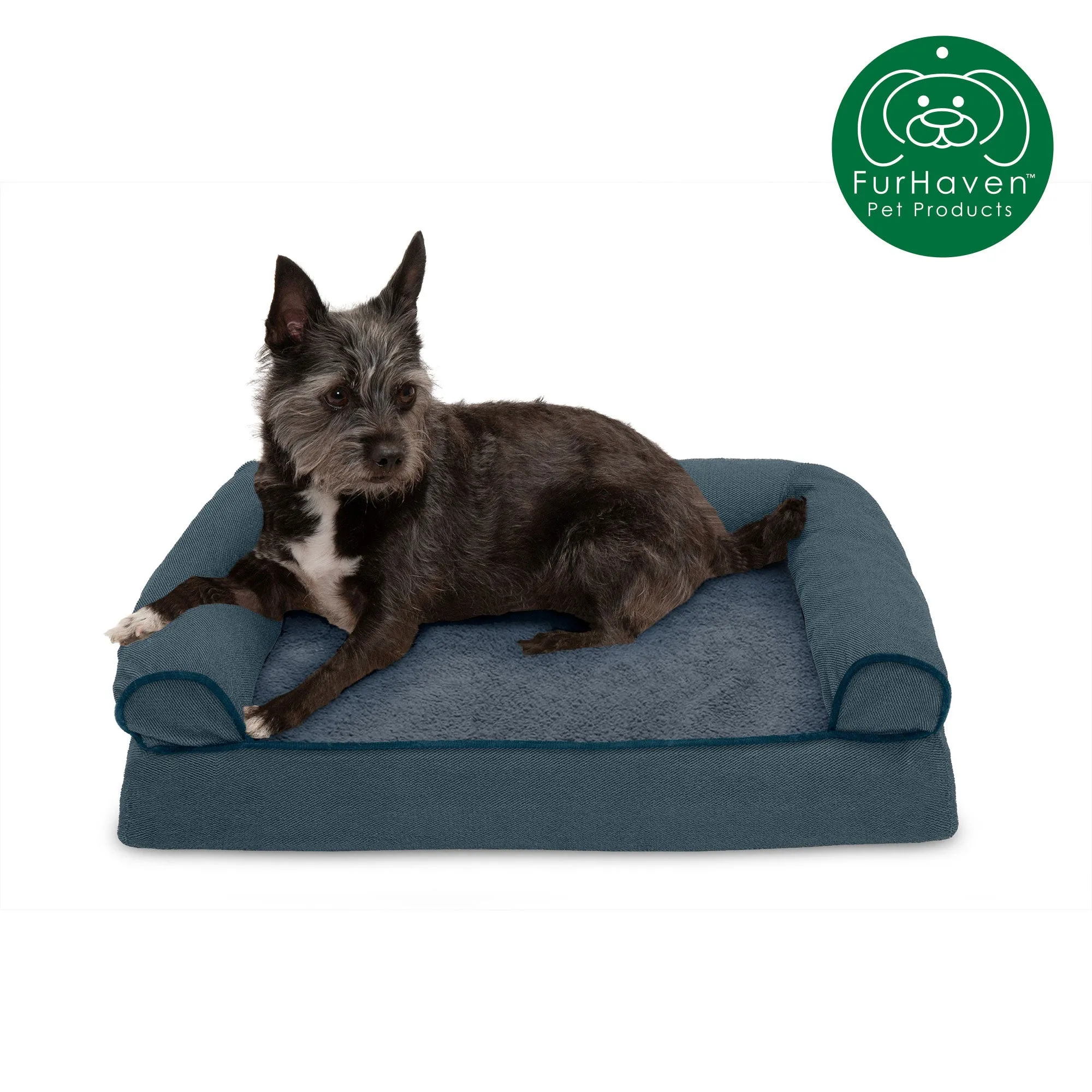Faux Fleece & Chenille Couch Sofa-Style Pet Bed