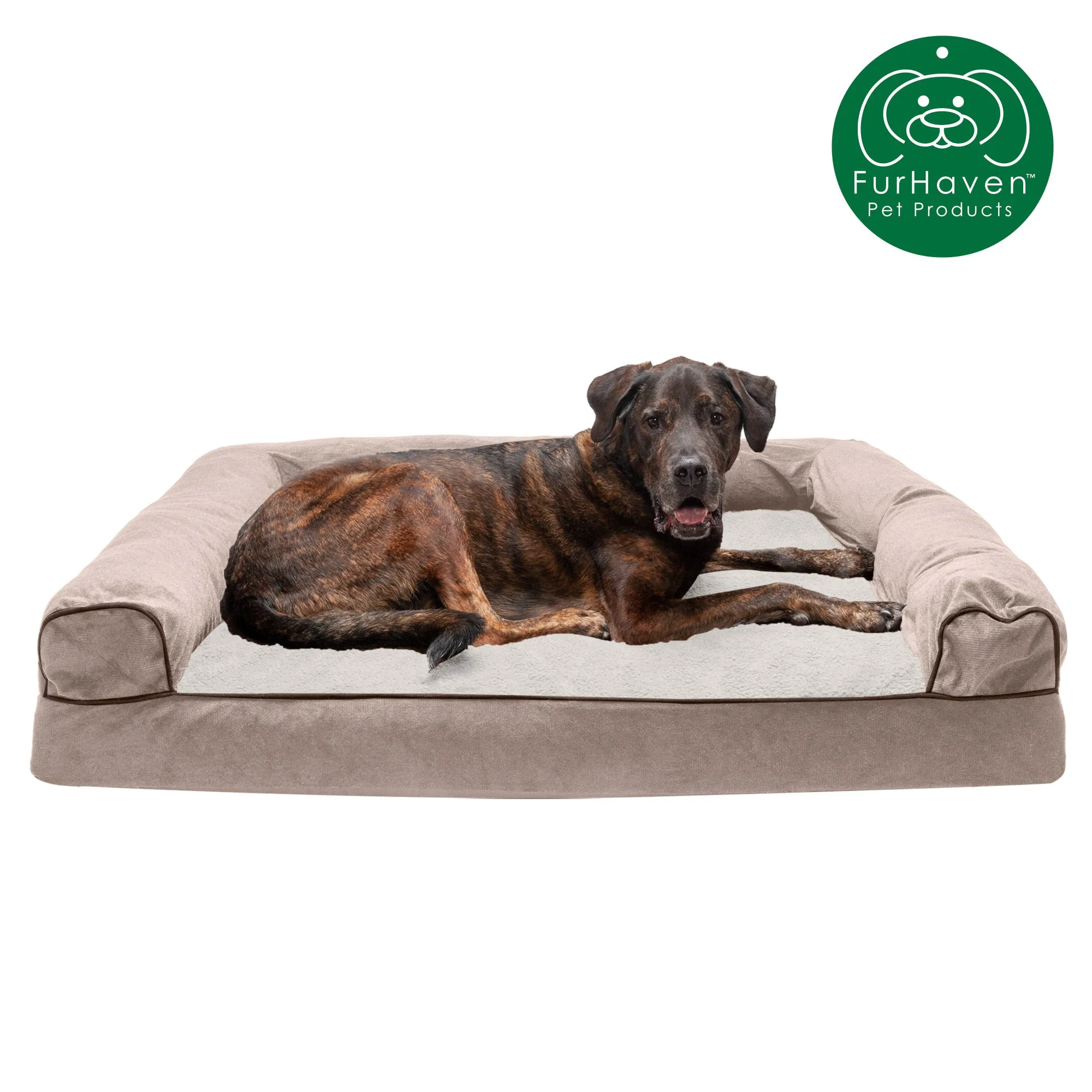 Faux Fleece & Chenille Couch Sofa-Style Pet Bed