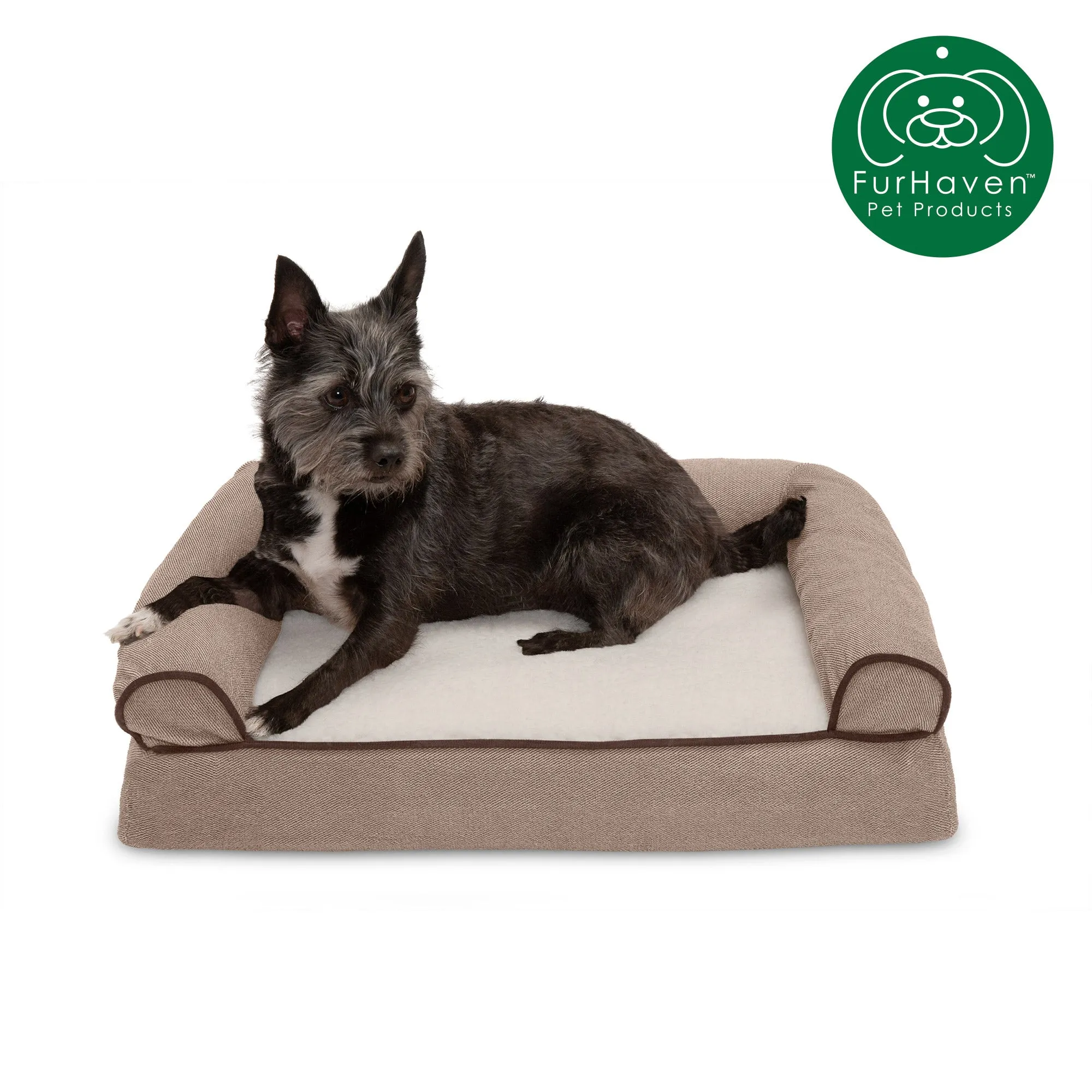 Faux Fleece & Chenille Couch Sofa-Style Pet Bed