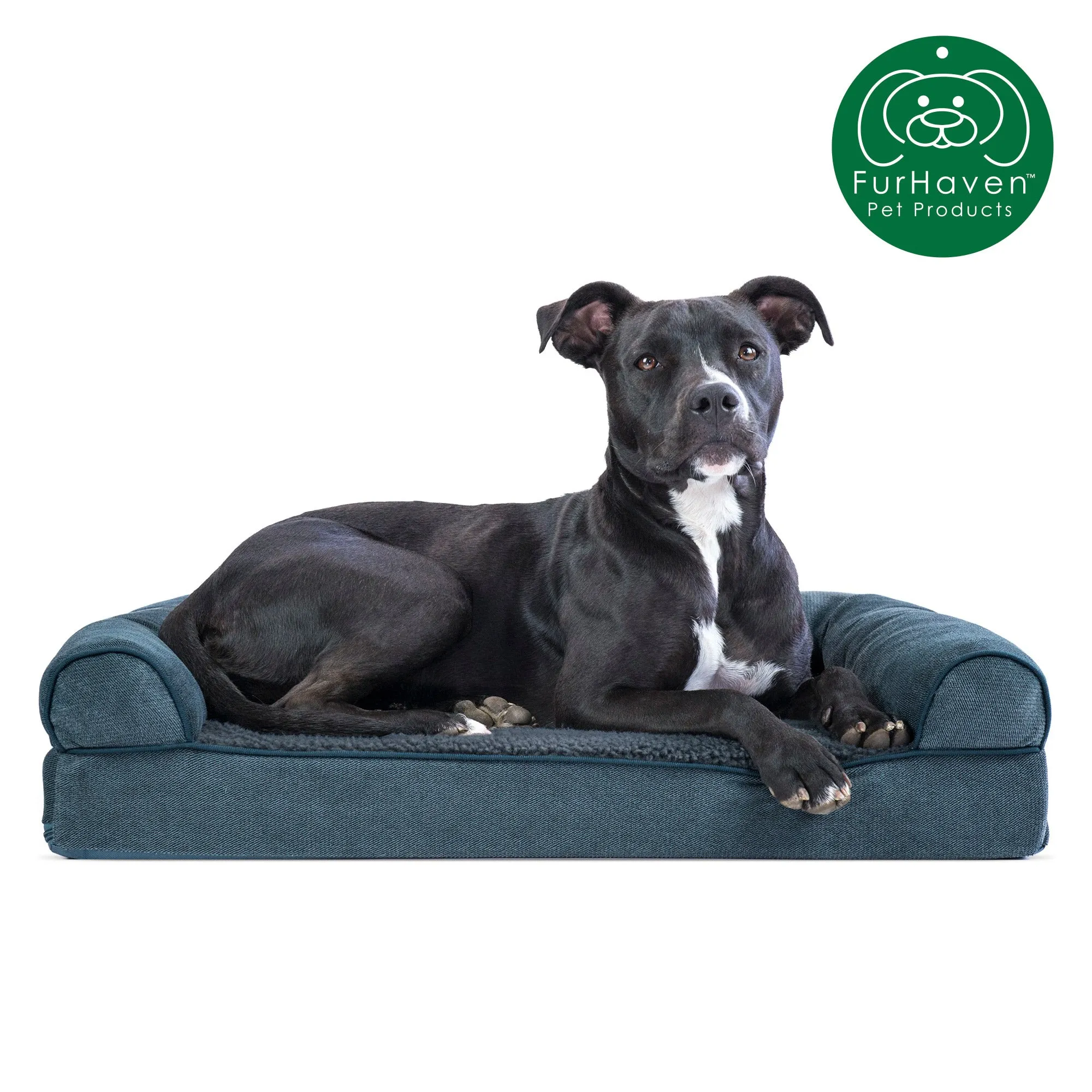 Faux Fleece & Chenille Couch Sofa-Style Pet Bed