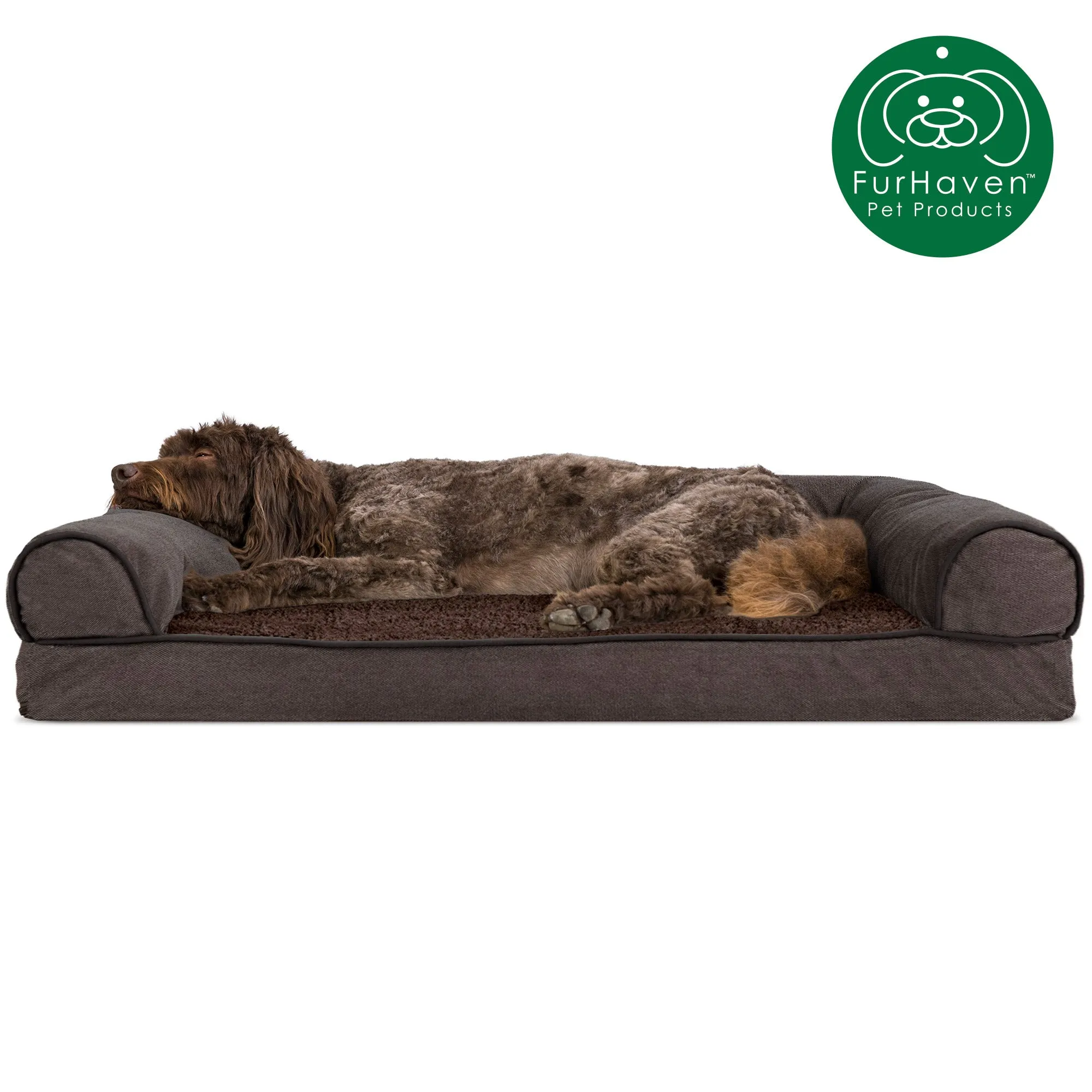 Faux Fleece & Chenille Couch Sofa-Style Pet Bed