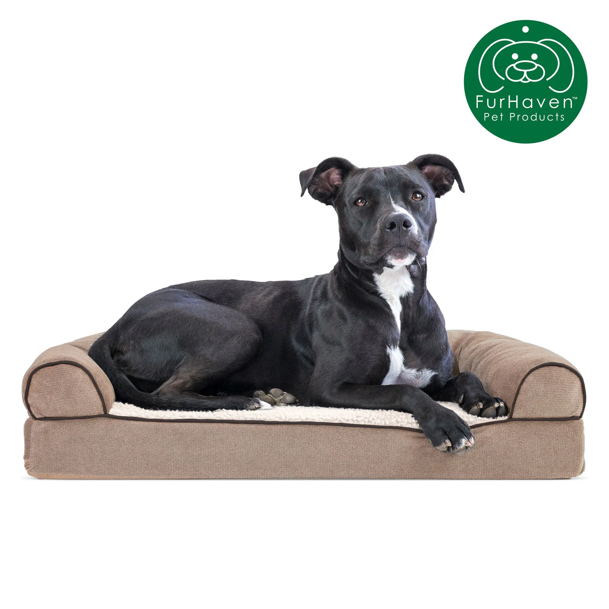 Faux Fleece & Chenille Couch Sofa-Style Pet Bed