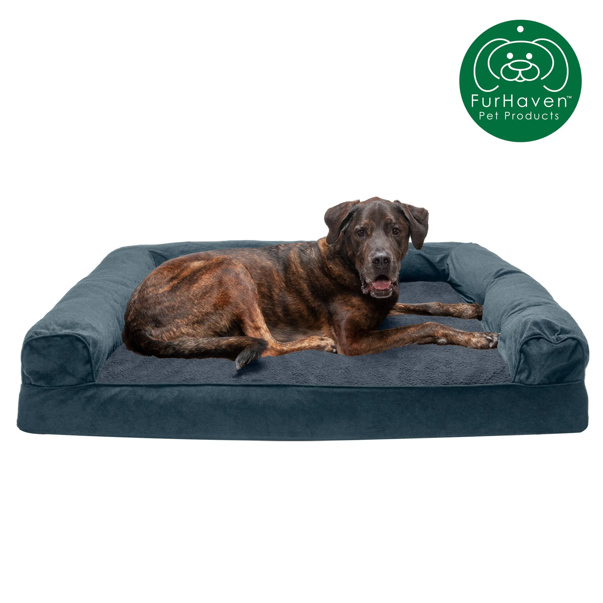 Faux Fleece & Chenille Couch Sofa-Style Pet Bed